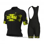 2021 Cycling Jersey ALE Black Yellow Short Sleeve And Bib Short (2)